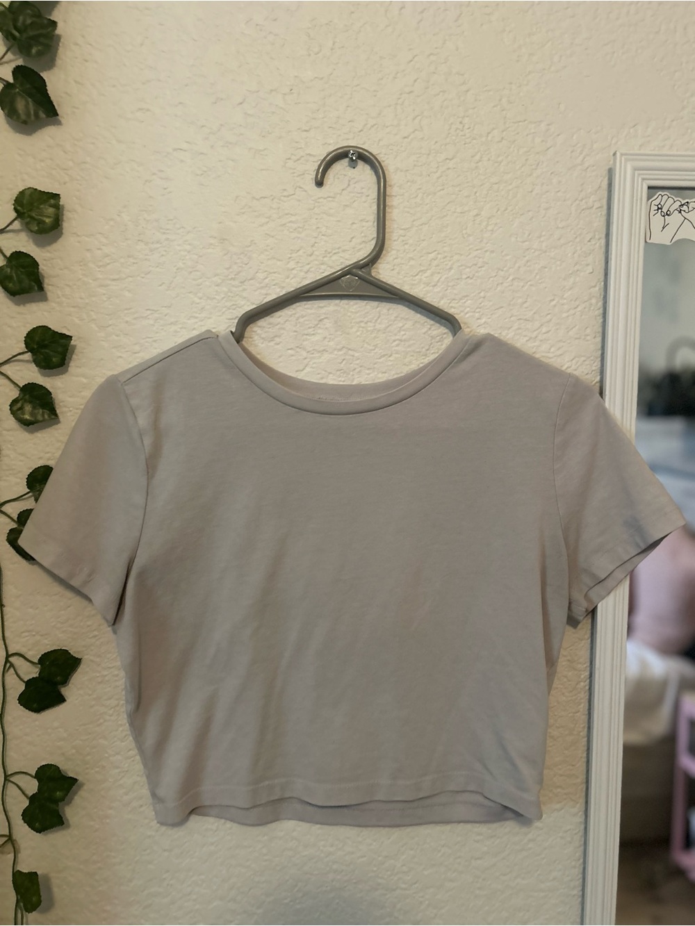 wild fable Cropped Crewneck Tee - Light Gray